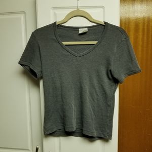 🍭Fibres vintage Y2K v-neck short sleeved tee